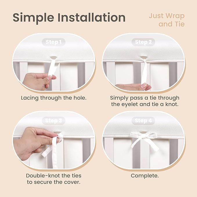 CHIPCHIP 4-Pack White Mesh Fabric, 2 Long Panels 51"x7" + 2 Short Panels 27.5"x7"