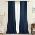 StangH Blue Velvet Curtains 96 inches Long Navy Blue Blackout Bedroom Window Drapes Back Tab Temperature Control Privacy Panels for Doorway/Living Room, W42 x L96, 2 Panels