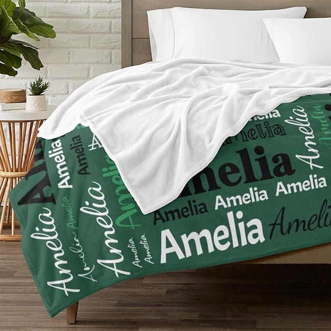 Dr.TOUGH Personalized Blanket for Adult Kids with Name Customized Blankets Personalized Throw Blanket for Christmas Birthday Gifts