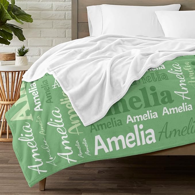 Dr.TOUGH Personalized Blanket for Adult Kids with Name Customized Blankets Personalized Throw Blanket for Christmas Birthday Gifts