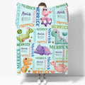 Dinosaur Lover Personalized Blanket with Custom Baby Dinosaur Custom Name Flannel Blanket Soft Throw Meaningful Gift for Toddlers Girls Boys Kids Pets 50 * 40" S for Kid