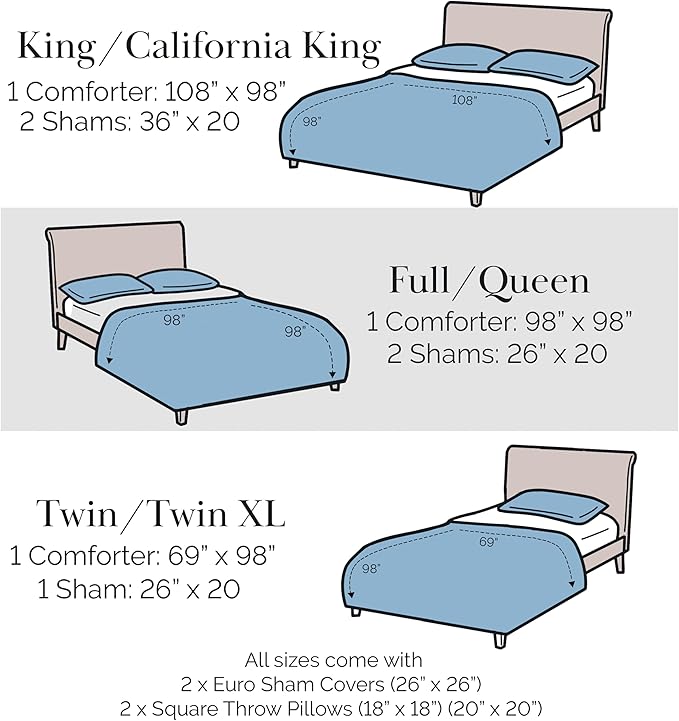 Southshore Fine Living, Inc. 6-Piece Oversized Christmas Bedding Cal King/King, Reversible Christmas Comforter Set King w/Shams and Throw Pillows, Reindeer Print, Red Plaid - Winter Wonderland