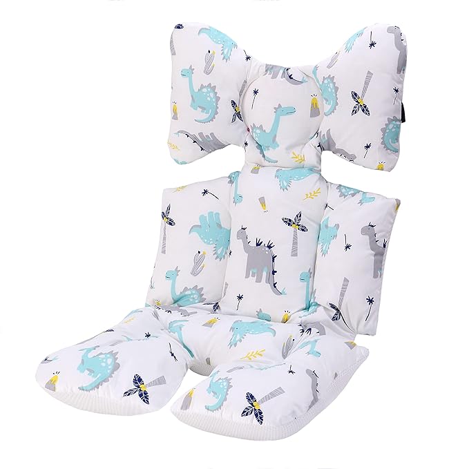 Baby Seat Pad Liner for Stroller–Soft and Breathable，3D Air Mesh Cotton Universal Baby Stroller Cushion (Dinosaur)