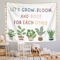 LIANGW Classroom Decor, Positive Affirmations Wall Decor, Boho Classroom Tapestry, Lets Grow Bloom And Root For Each Other, Nature Plant Education Wall Art Tapestries Wall Hanging 50x60 inches