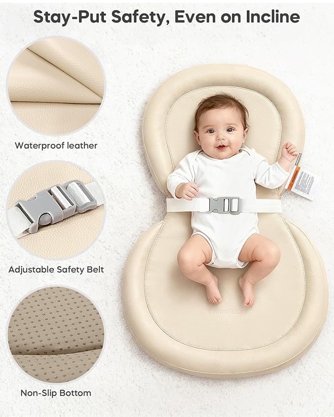 Baby Changing Pad with Waterproof & Wipe-Clean, Non-Slip Foldable PU Diaper Changing Pad, Adjustable Safety Belt, Changing Pad for Dresser, Changing Table,30"X19",Yellow