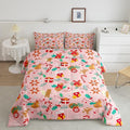 Feelyou Cute Gingerbread Man Bedding Set for Kids Boys Girls Toddler Size Comforter Set Ultra Soft Winter Christmas Comforter Xmas Duvet Quilt Bedroom Decor Christmas Decor Quilt