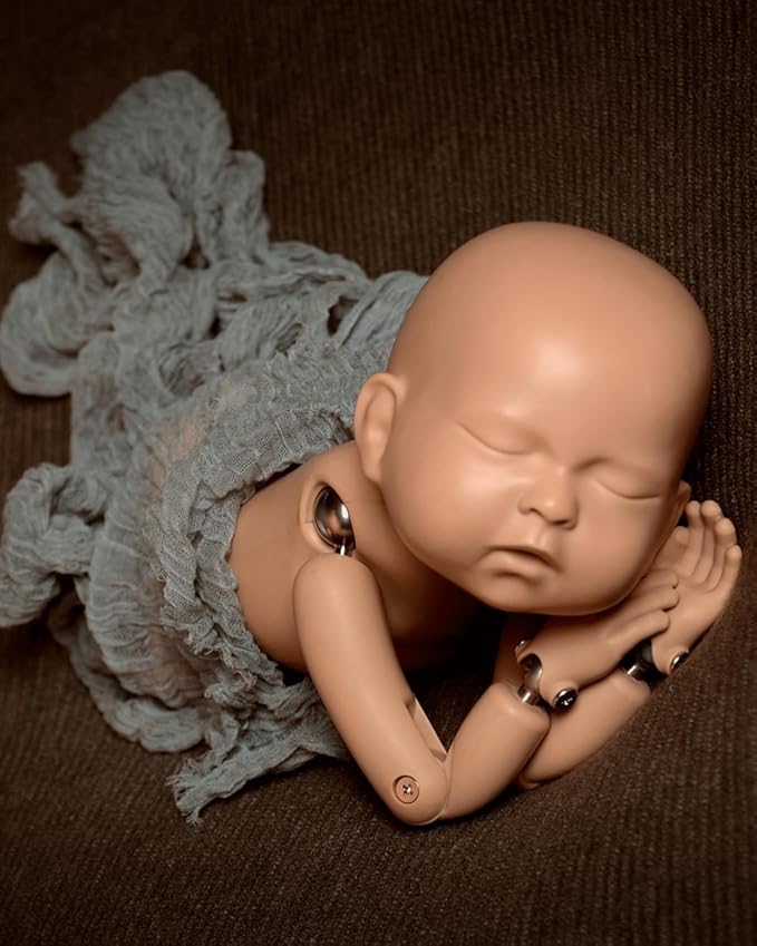 Studio Size Newborn Photography Bean Bag Poser 40” Cover Only | Unfilled Faux Leather Baby Poser | Baby Photo Prop & Pose Pillow Shapable - Newborn Photography Props (Bean Filling Not Included)