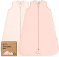 2-Pack Baby Sleep Sacks, Zipper Wearable Blanket - 0.5TOG Organic Cotton,Lightweight,Soft Cozy Toddler Sleeping Sack 6-12 months, Easy to Wear Large Newborn Transition Swaddles Sleepsacks (Mist Rose)