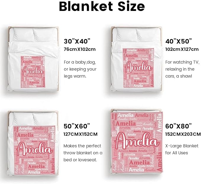 Dr.TOUGH Personalized Blanket for Adult Kids with Name Customized Blankets Personalized Throw Blanket for Christmas Birthday Gifts