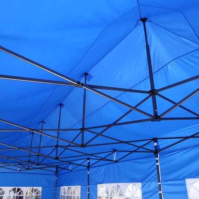 COBIZI 10x30 Pop Up Canopy Without Sidewall,Heavy Duty Canopy UPF 50+ All Season Wind Waterproof Commercial Outdoor Wedding Party Tents for Parties Canopy Gazebo with Roller Bag(10 x 30 ft Gray)