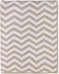 Living Textiles Chenille Knitted Blanket - Taupe Chevron
