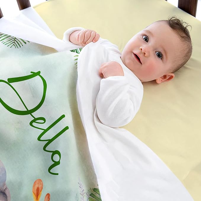 Ship Next Day, Personalized Receiving Baby Blanket for Boys Girls, Custom Babies Blanket with Name, Throw Newborn Swaddle Toddler Blankets, Customized Kids Baby Shower Birthday