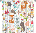 Jungle Animals Curtains, Cute Cartoon Animals Branches Blackout Window Treatments, Rod Pocket Thermal Insulated Drapes 2 Panel Sets for Kids Bedroom Nursery Classroom, 42" W X 45" L