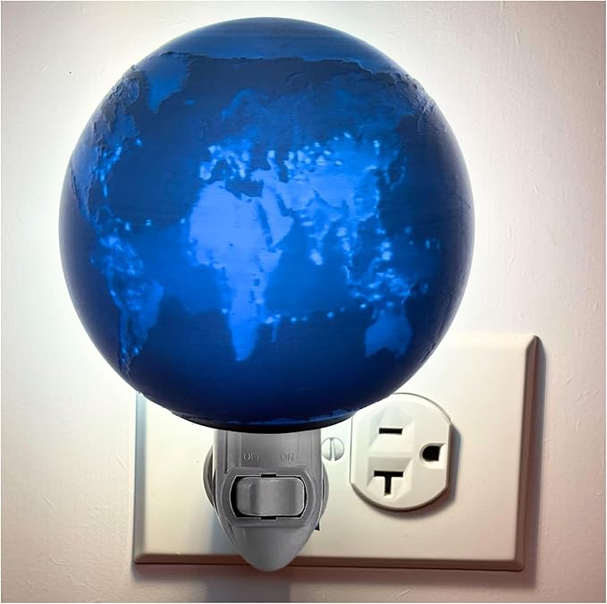 Earth Night Lights | 4" Earth Night Lamp LED Light | 3D Solar System NightLight, Planet Home Décor, Space Nursery, Globe Lamp Kids Room, Space Gift, Birthday Gifts, Bedroom Decorations