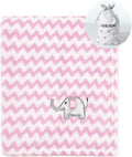 CREVENT 30"X40" Cute Silky Plush Baby Blanket for Girls Infants Toddlers Newborns Crib Cot Stroller, Giftable Suitable for Summer Spring - Pink Elephant