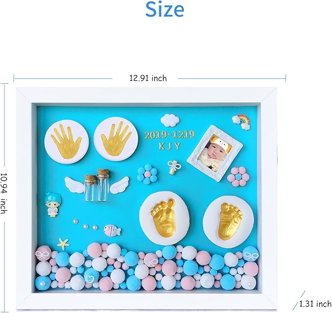 MCstars Baby Handprint and Footprint Makers Kit Keepsake Hands Casting kit, Newborn Baby Nursery Memory Art Photo Frame Kit Baby Registry Search Baby Shower Picture Frames for New Parents