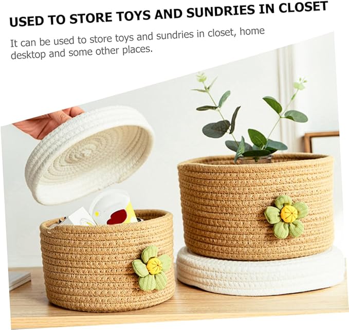 Unomor Round Woven Storage Basket Moses Basket Modern Style Storage Bin for Clothes