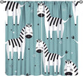 Zebra Blackout Curtains Black White Cute Cartoon Forest Animal Zebra Kids Bedroom Nursery Bathroom Decor Rod Pocket 2 Panels 63x63in