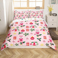 Feelyou Christmas Pink Nutcracker Comforter Cover Queen Size Cute Royal Guarder Duvet Cover Xmas Snowflake Bedding Set Gifts for Kids Boys Girls Decor 2 Pillow Cases Pink
