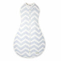 Woombie Original Baby Swaddling Blanket - Soothing, Cotton Baby Swaddle with Zipper - Wearable Newborn Blanket, Dreamy Blue Chevron, 14-19 lbs