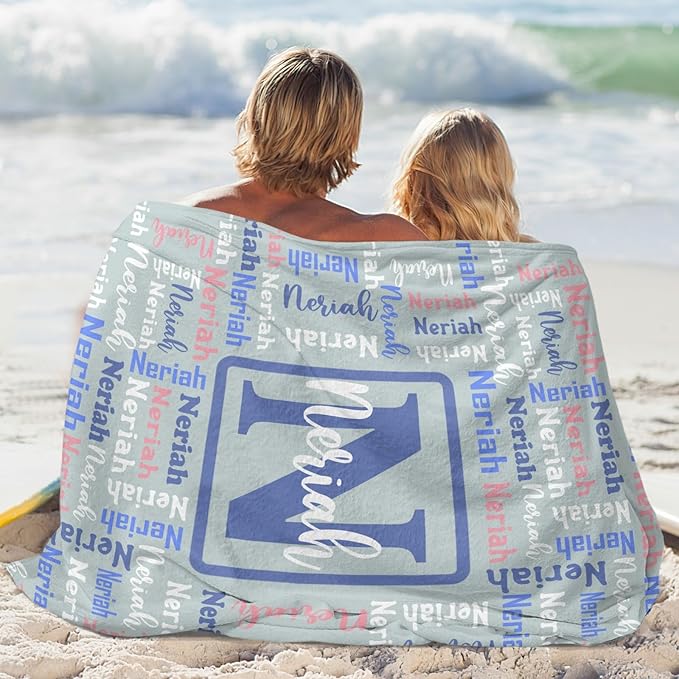 Dr.TOUGH Name Blanket Personalized Blanket for Adult Kids Flannel Customized Personalized Blankets and Throws