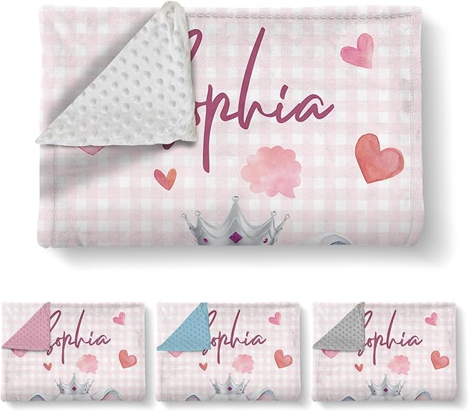 Custom Baby Crib Bedding Set, 3 Pcs Personalized Nursery Bedding Set with Name, Soft Baby Bedding Crib Sets with Blanket - Toddler Crib Set for Girl Boy, Infant Newborn Gift, Pink Cute Elephant