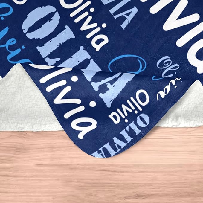 Gudina Personalized Baby Blankets and Throws, Custom Blanket with Name, Personalized Christmas Blanket Gifts for Women Men