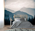 XMPMBM-Misty Forest Fabric Wallpaper Pine Forest Living Room Bedroom Bathroom Wall Mural-W 176" X H 113"（138 Square Foot）