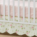 Brandream Scallop Edge Cotton Crib Skirt, Baby Boy Girl Gender Neutral Crib Skirt Toddler Bedskirt Farmhouse Chic Nursery Crib Bed Skirt, Boho Bohemian Toile Floral