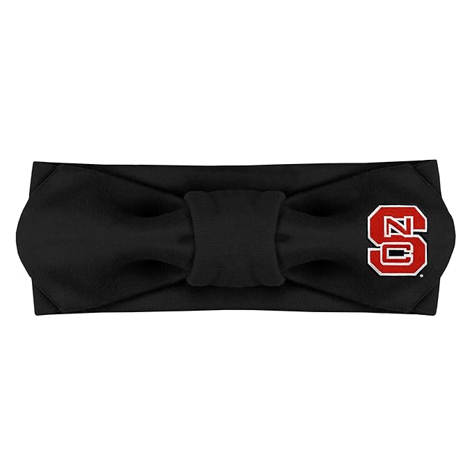 Creative Knitwear North Carolina State Wolfpack Infant Girls Black Solid Hair Knot Headband Embroidered Logo - Size Newborn - 4T
