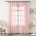Blush Pink Sheer Curtains 108 Inches Long, Linen Look Textured Light Filtering Drapes for Girls Room, Light Pink Transparent Window Decor, Floor to Ceiling Pinch Pleat Curtain with Hooks