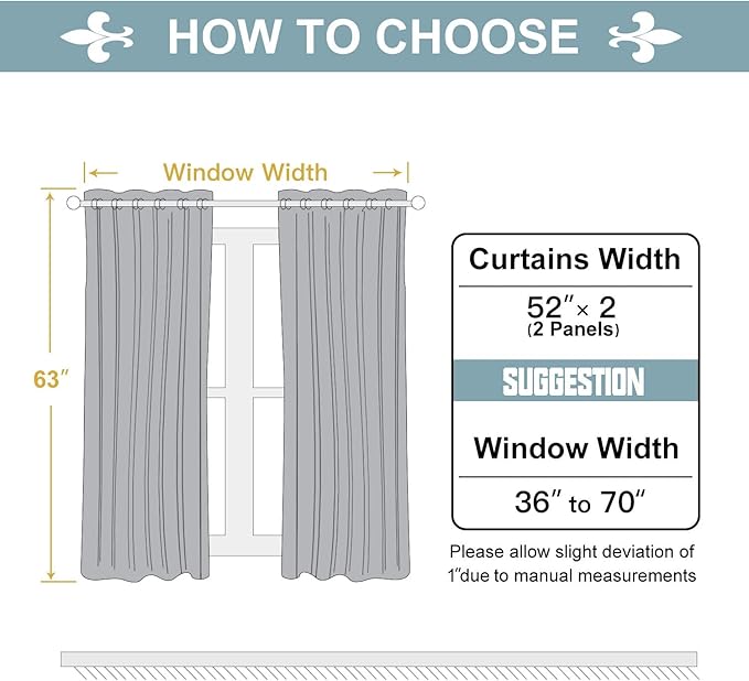 ChrisDowa Grommet Blackout Curtains for Bedroom and Living Room - 2 Panels Set Thermal Insulated Room Darkening Curtains (Brown, 52W x 63L)