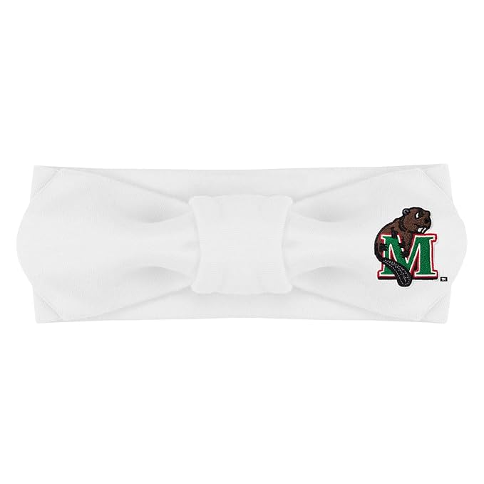 Creative Knitwear Minot State Beavers Infant Girls White Solid Hair Knot Headband Embroidered Logo - Size Newborn - 4T