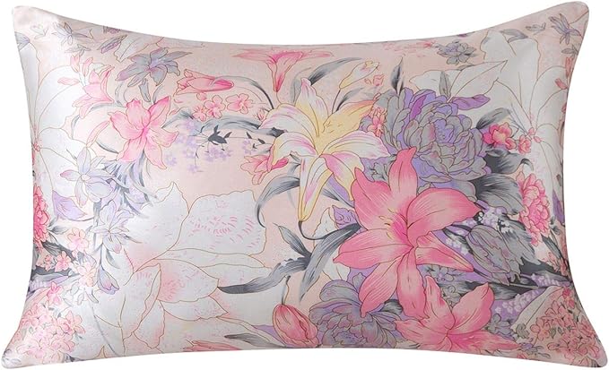 SLPBABY Silk Pillowcase for Hair and Skin with Hidden Zipper Print (Standard, Pattern15)