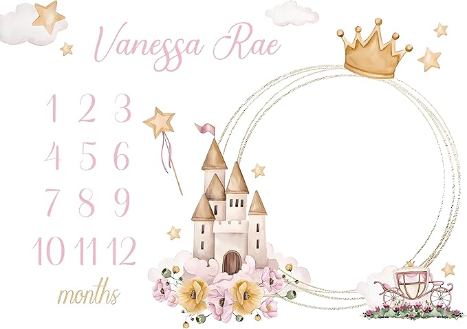 OLIVE OLIVIA Personalized Gifts for Baby with Customized Name, Baby Monthly Milestone Blanket for Baby Girl Boy, Baby Blanket, Perfect Custom Baby Blanket Gifts,60"x80"