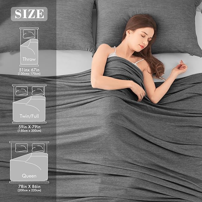 Cooling Blanket Keep Cool in Hot Summer, 51 X 67in Twin or Baby Size Blanket for Adults/Children/Babies, Japanese Q-Max >0.5 Technology Arc-Chill Cooling Fiber, Breathable Comfortable All-Season-Black