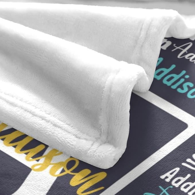 Dr.TOUGH Name Blanket Personalized Blanket for Adult Kids Flannel Customized Personalized Blankets and Throws