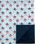 david's kids Micro Fleece Minky Baby Blanket for Boys Girls with Double Layer and Soothing Raised Dots, Breathable and Soft Lightweight Receiving Blanket for Newborns, 40x50 Inches, Flag