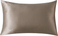 SLPBABY 100% Natural Pure Silk Pillowcase for Hair and Skin, Both Side 19 Momme Silk, Luxury Smooth Satin Pillowcase Cover with Hidden Zipper (Standard(20''x26''), Taupe)