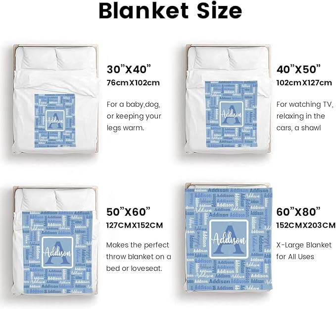 Dr.TOUGH Name Blanket Personalized Blanket for Adult Kids Flannel Customized Personalized Blankets and Throws