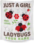 Custom Ladybug Throw Blanket - 60 x 80 Inches Grey Aesthetic Gifts Stuff for Women - Soft Lightweight Blankets for Bed, Living Room