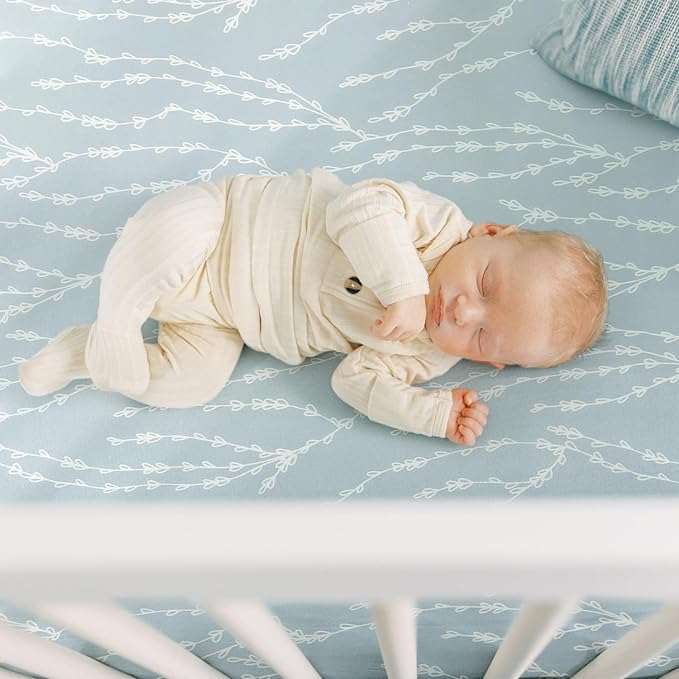Stretchy Ultra Soft Jersey Knit Fitted Pack n Play Sheets Set 2 Pack, Portable/Mini Crib Sheets for Girls, Universal Fit for Pack N Plays Safe and Snug, Cute Sea Fish Print