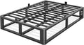 Metal Heavy Duty 14 inch California King Bed Frame with Rounded Corner and Headboard Hole Mattress Retainers 3500 LBS No Box Spring Needed Platform Noise Free Easy Assembly