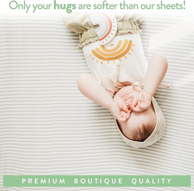 Bassinet Fitted Sheets Compatible with MiClassic Bassinet – Fits 20 x 35 Bedside Sleeper Mattress Perfectly – No-Bunching – Snuggly Soft Breathable Jersey Cotton – 2 Pack