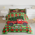Feelyou Merry Christmas Comforter Set All Season Christmas Tree Bedding Set with 1 Pillow Cases Snowflake Microfiber Kids Toddler Bedclothes Winter Bedroom Decor Duvet Quilt Breathable Soft
