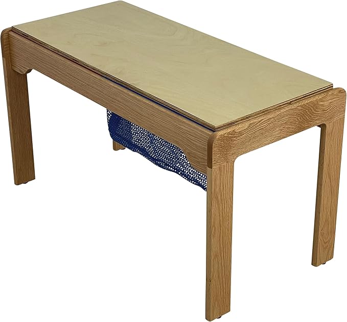 Fun Builder® #1 Rated American-Made 4 Color Lego® Compatible Solid Wood Table with Built-in Storage(Patent)-NO Tools-Only 5 Minute Assembly(Patent)-Built to Last Generations! 32"x16"-Ages 5 & UP