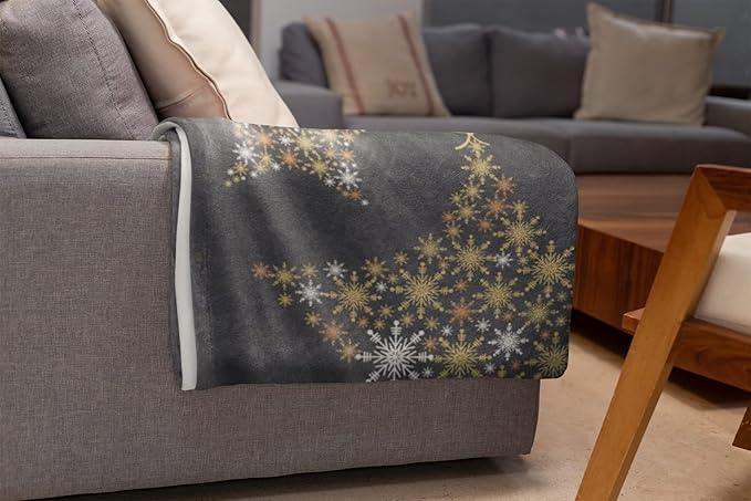 Personalized Plush Christmas Star Blanket | Cozy Fall Throw Blanket | Custom Winter Blankets | Christmas Throws | Santa Sofa Bed Throw | Customized Soft Christmas (Fleece 30x40)