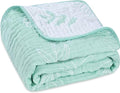 Ultra-Soft Muslin Baby Blanket - Premium Blend Swaddle & Crib, 43x43 (Leaf Floral)