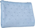 Baby Knit Blanket, 100% Cotton Eyelet Patterns, Soft, Cozy, Lightweight Swaddle for Newborn & Infant Swaddling Beige Neutral, Perfect Baby Shower Ideas Baby Blue 28x36