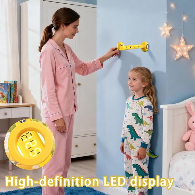 Ultrasonic Height Stadiometer - Height Growth Chart Wall Hanging Measuring Ruler | Rechargeable Growth Tracker | Smart Digital Measuring Device for Baby Toddler Boys Girls Children Bedroom